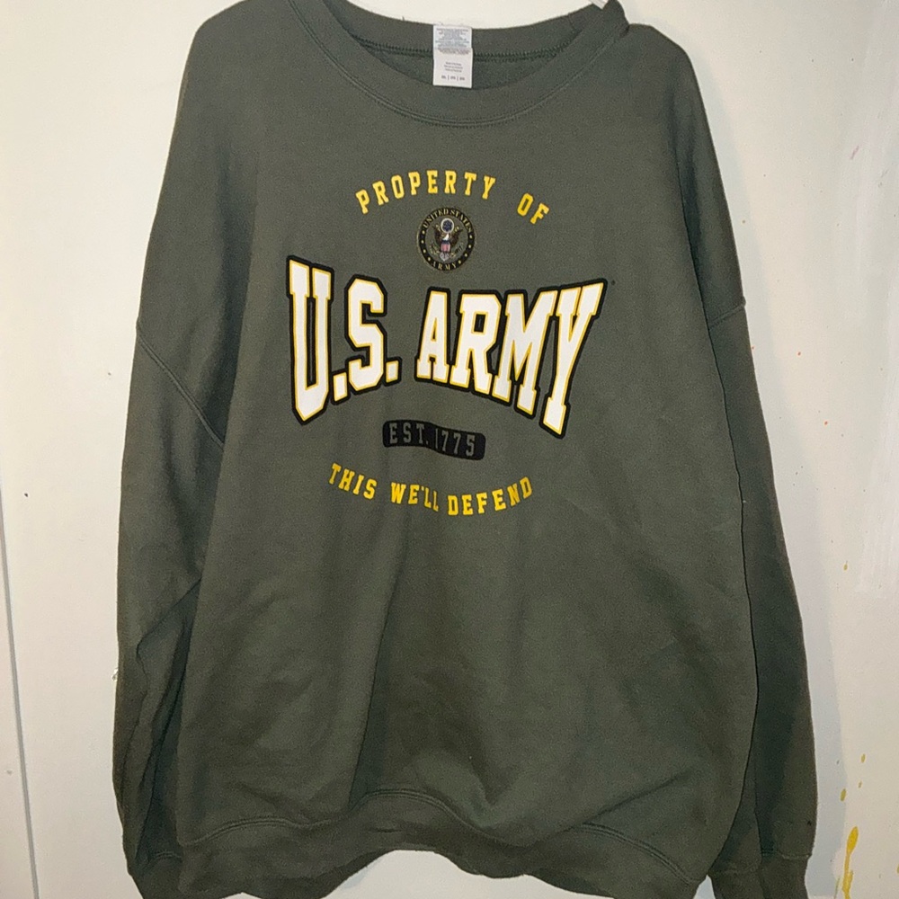 Gildan Olive Green U.S. Army Graphic Crewneck Sweatshirt